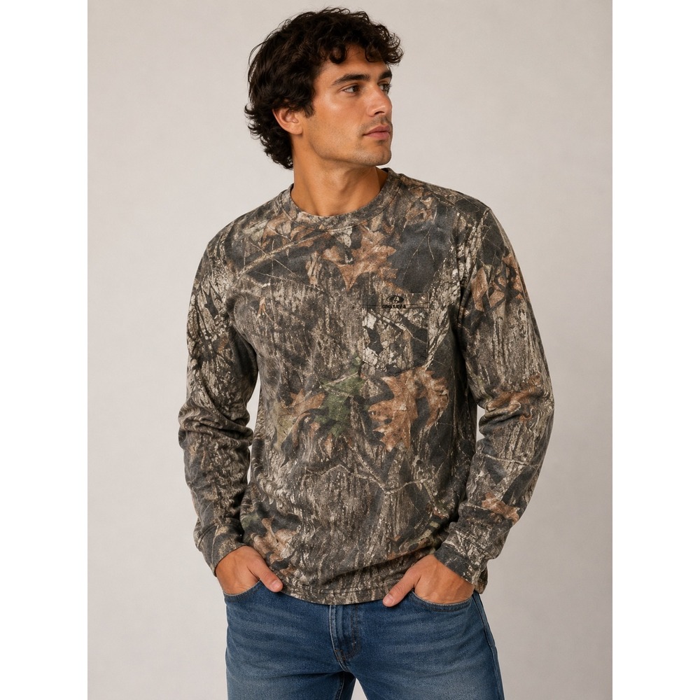 Mossy Oak Long Sleeve Camo Hunting Shirt Outdoor Woodland Pattern |V1